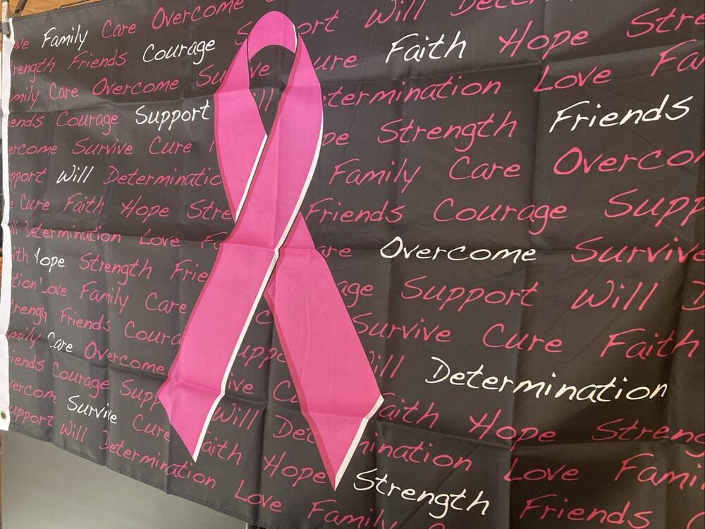 Pink Ribbon Inscription Flag Breast Cancer Awareness Support Women 3x5 Feet Flag